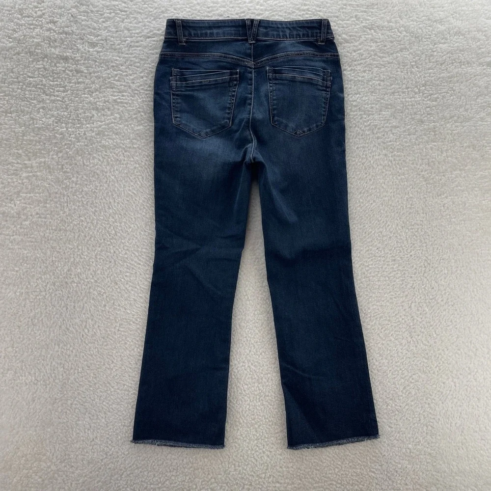 Democracy Jeans Womens 6 Blue Bootcut Ab Technology Raw Hem Crop Flare Boho